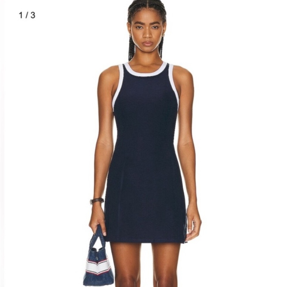 Beyond Yoga Navy and White Dress